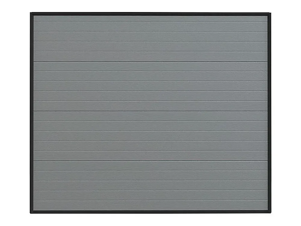 Vente-unique Porte de garage sectionnelle effet rainuré gris motorisée L254 x H218 cm - NORIA- Porte De Garage Sectionnelle