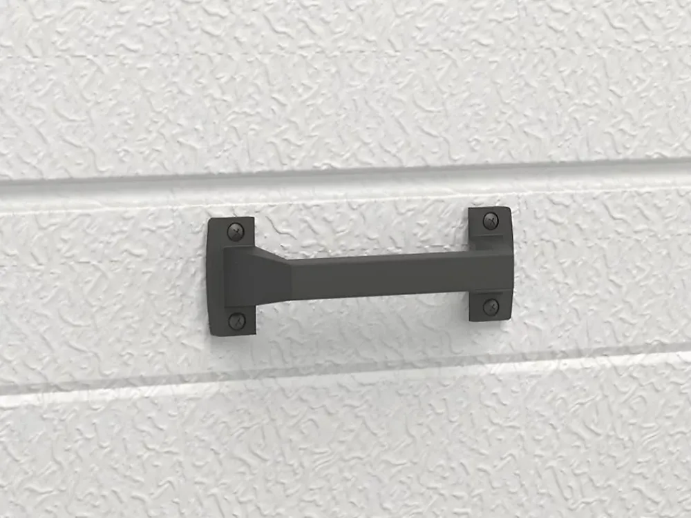 Vente-unique Porte de garage sectionnelle effet rainuré gris motorisée L254 x H218 cm - NORIA- Porte De Garage Sectionnelle