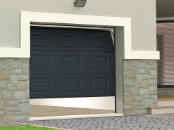 Vente-unique Porte De Garage Sectionnelle<Porte de garage sectionnelle à cassette anthracite motorisée L254 x H218 cm - CAOPAS
