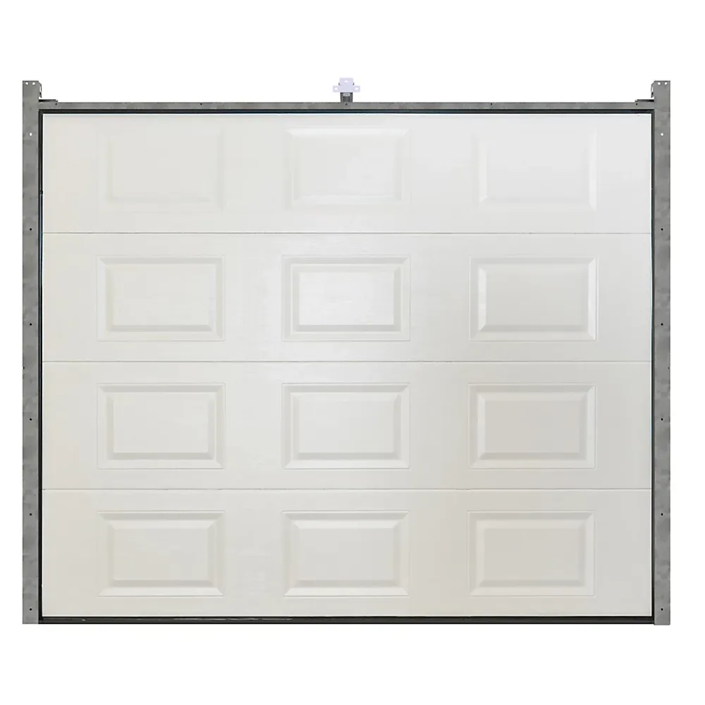 GoodHome Porte de garage sectionnelle à cassettes acier blanc RAL 9010 - L.240 x h.200 cm - motorisée (en kit)- Porte De Garage Sectionnelle