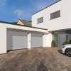 Hormann Porte de garage sectionnelle acier EcoStar Planar blanc aluminium RAL 9006 Matt Deluxe - l.237,5 x h.200 cm - motorisée- Porte De Garage Sectionnelle