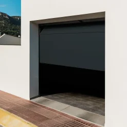 GoodHome Porte de garage sectionnelle acier gris RAL 7016 - L.240 x h.200 cm - motorisée (en kit)- Porte De Garage Sectionnelle