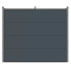 GoodHome Porte de garage sectionnelle acier gris RAL 7016 - L.240 x h.200 cm - motorisée (en kit)- Porte De Garage Sectionnelle