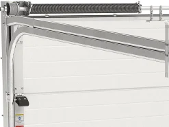 Somfy Porte De Garage Sectionnelle<Porte de garage sectionnelle effet rainuré gris avec moteur L254 x H218 cm - NORIA