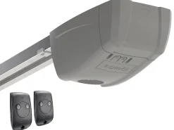 Somfy Porte De Garage Sectionnelle<Porte de garage sectionnelle effet rainuré gris avec moteur L254 x H218 cm - NORIA