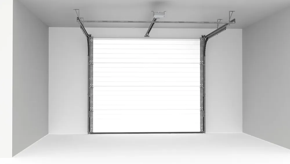 GoodHome Porte De Garage Sectionnelle<Porte de garage sectionnelle acier blanc RAL 9010 - L.240 x h.200 cm - motorisée (en kit)