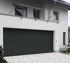 Hormann Porte De Garage Sectionnelle<Porte de garage sectionnelle acier SandGrain gris anthracite RAL 7016 - l.250 x h.200 cm - motorisée