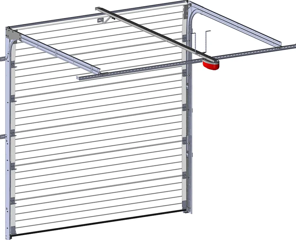 Spadone Porte de garage sectionnelle motorisée Blanc Woodgrain l.300 x H.300 cm x Ep.40 mm- Porte De Garage Sectionnelle