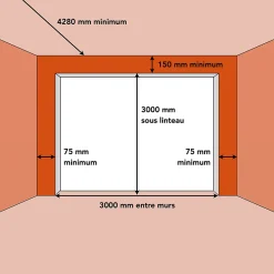 Spadone Porte de garage sectionnelle motorisée Blanc Polygrain l.300 x H.300 cm x Ep.40 mm- Porte De Garage Sectionnelle