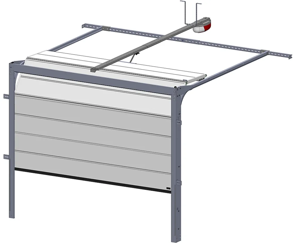 Spadone Porte de garage sectionnelle chêne foncé motorisée l.240 x H.200 cm x Ep.40 mm- Porte De Garage Sectionnelle