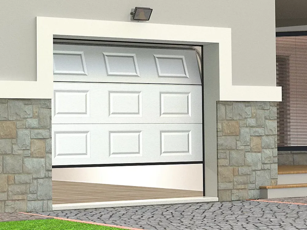 Somfy Porte De Garage Sectionnelle<Porte de garage sectionnelle à cassette blanc avec moteur L254 x H218 cm - CAOPAS