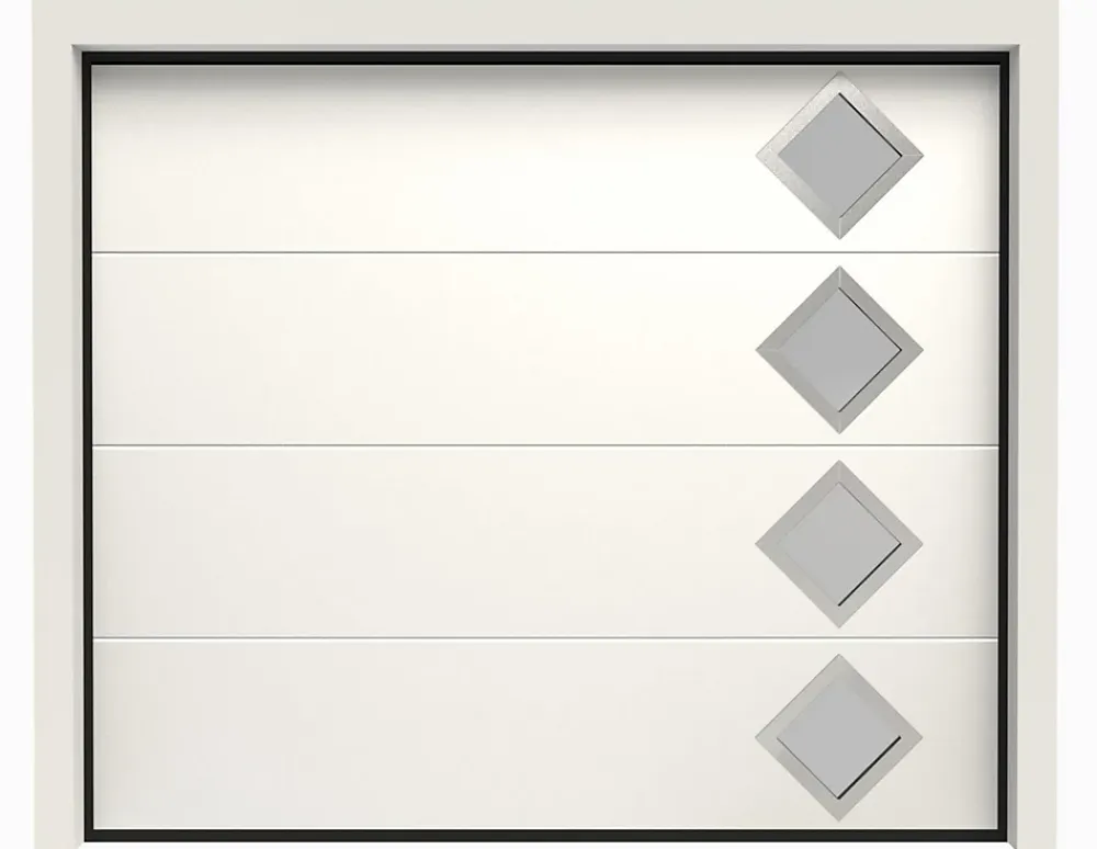 Rentside Porte de Garage Sectionnelle Motorisée 240x200 CASTRIE - Blanc lisse- Porte De Garage Sectionnelle