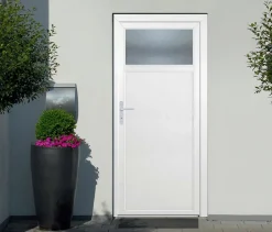 Porte de service 1/4 vitrée PVC 90 x h.200 cm poussant droit- Porte De Service