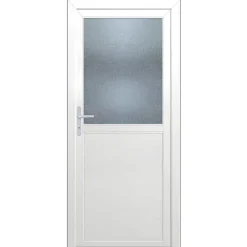 Porte de service 1/2 vitrée pvc poussant droit l.80 x H.205 cm- Porte De Service