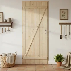 Porte De Service<Porte de service bois 80 x h.200 cm poussant droit