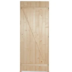 Porte de service bois 80 x h.200 cm poussant gauche- Porte De Service