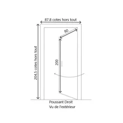 Gd Menuiseries Porte De Service<Porte De Service Bois Pagos, H,200xl,80 Côte Tableau P.droit