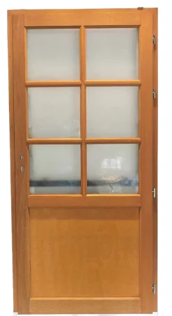 Gd Menuiseries Porte De Service<Porte De Service Bois Vitrée Naxos, H,200xl,80 Côte Tableau, P.gauche , Poignée, Barillet