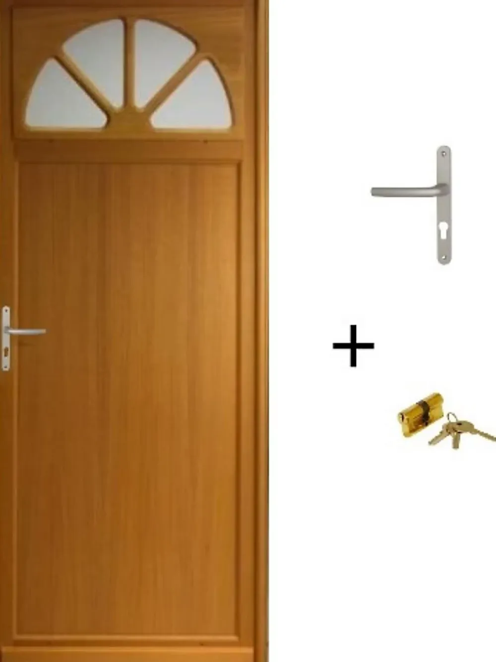 Gd Menuiseries Porte De Service Bois Vitrée Pixos, H,200xl,80 Côte Tableau, P.droit, Poignée, Barillet- Porte De Service
