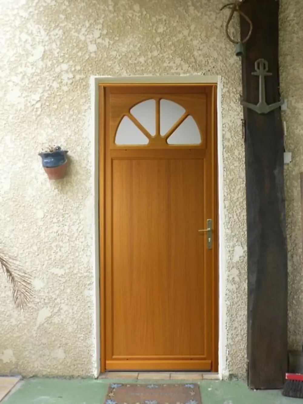 Gd Menuiseries Porte De Service Bois Vitrée Pixos, H.215xl.90 Côte Tableau P. Gauche- Porte De Service