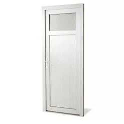Geom Porte de service pvc 1/4 vitrée Servicio 80 x h.205 poussant gauche- Porte De Service