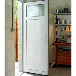 Geom Porte De Service<Porte de service pvc 1/4 vitrée Servicio 80 x h.205 poussant droit