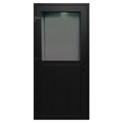 Porte De Service<Porte de service pvc 1/2 vitrée gris anthracite ext. et blanc int. 80 x h.205 cm poussant droit