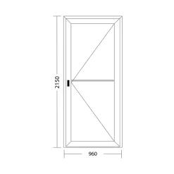 Fral Fermetures Porte De Service<Porte de service PVC anthracite L 960mm x H 2150mm ouvant droit