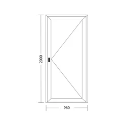 Fral Fermetures Porte De Service<Porte de service PVC blanc L 960mm x H 2000mm ouvant droit