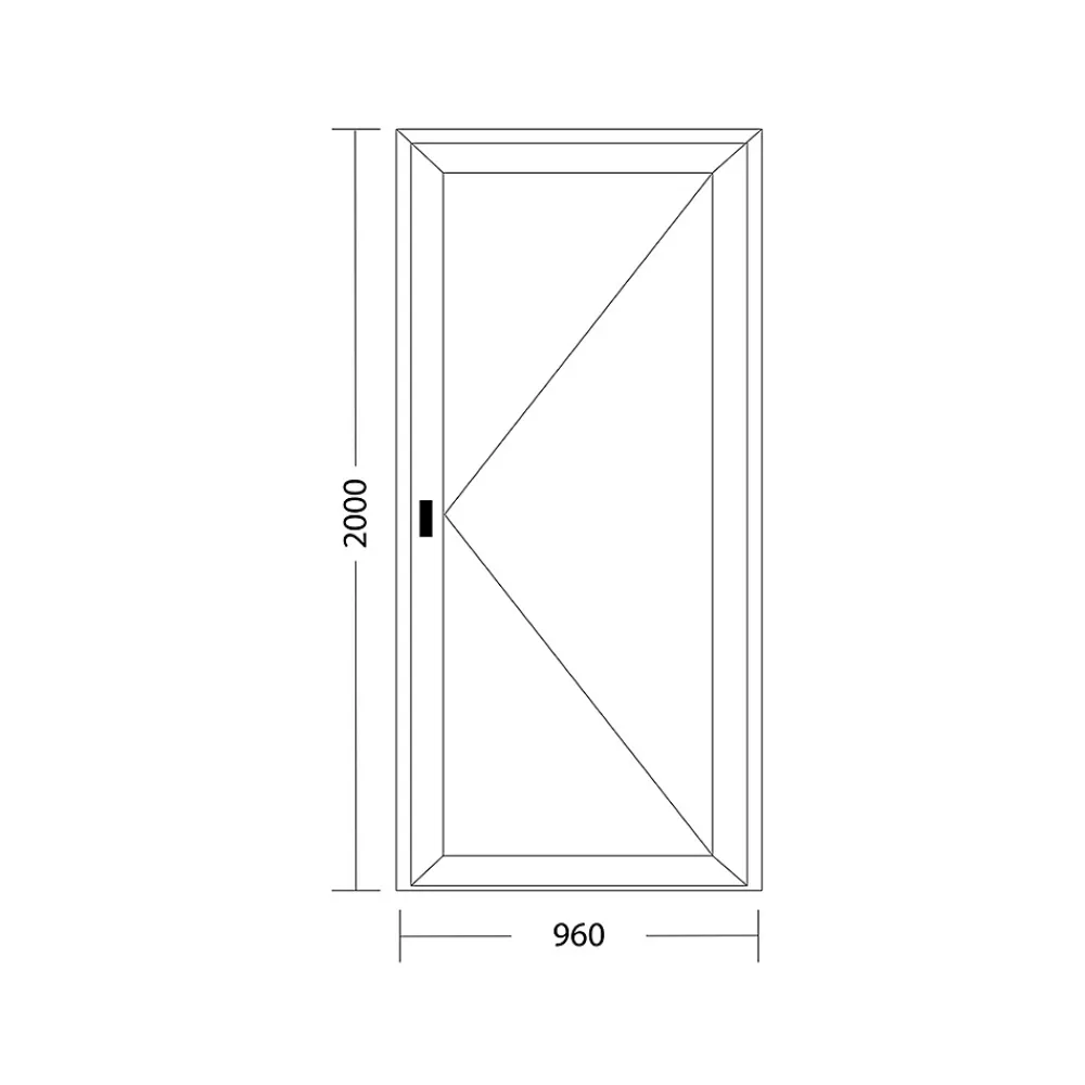 Fral Fermetures Porte De Service<Porte de service PVC blanc L 960mm x H 2000mm ouvant droit