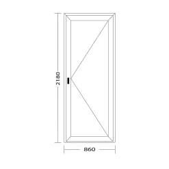 Fral Fermetures Porte De Service<Porte de service PVC blanc L 860mm x H 2180mm