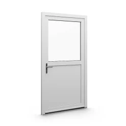 Fral Fermetures Porte de service PVC blanc L 960mm x H 2150mm ouvant droit- Porte De Service