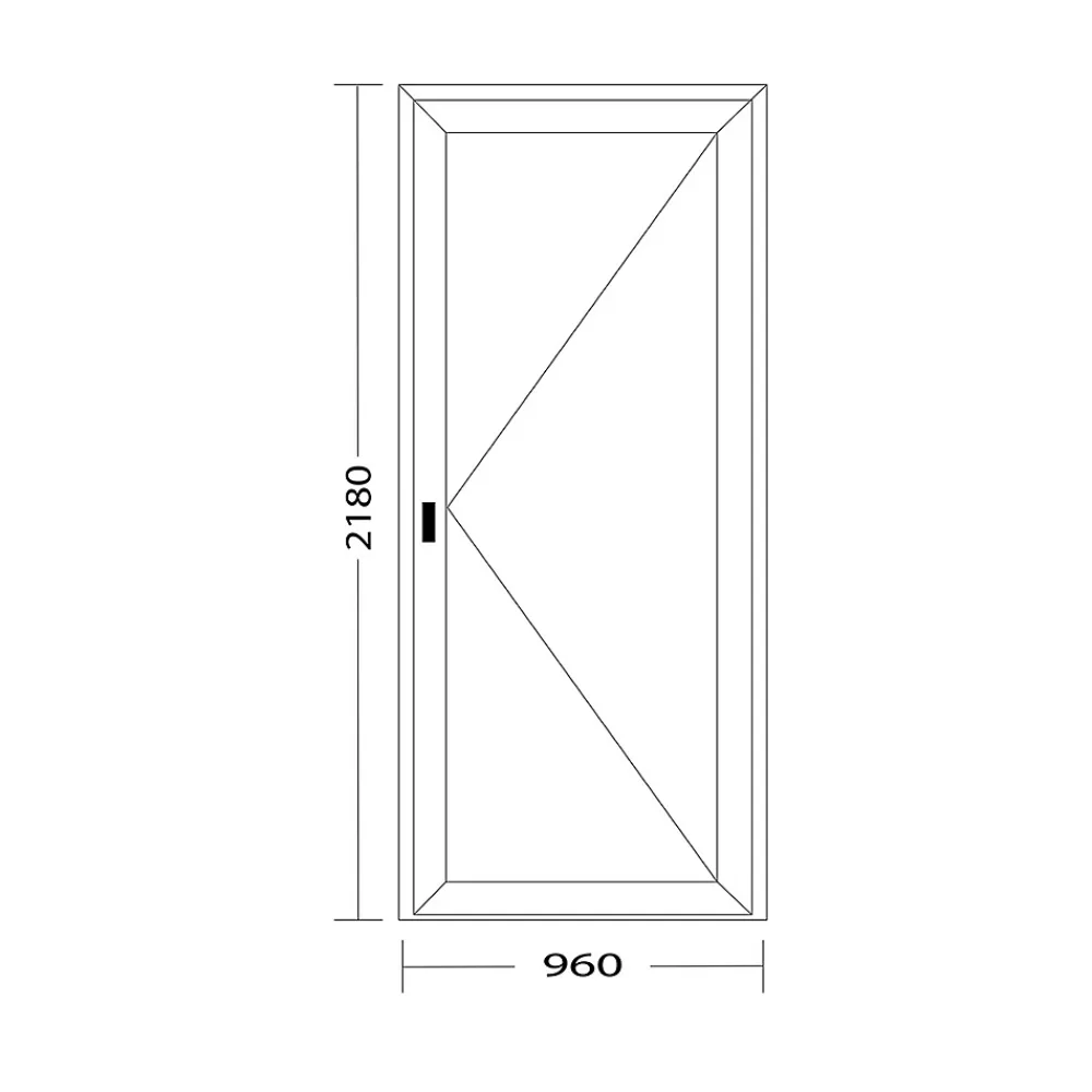 Fral Fermetures Porte de service PVC blanc L 960mm x H 2180mm- Porte De Service