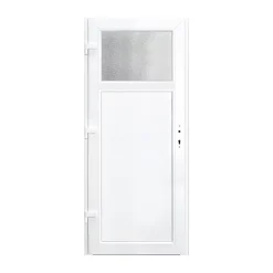 Porte de service pvc gris anthracite ext. et blanc int 90 x h.205 cm poussant droit- Porte De Service