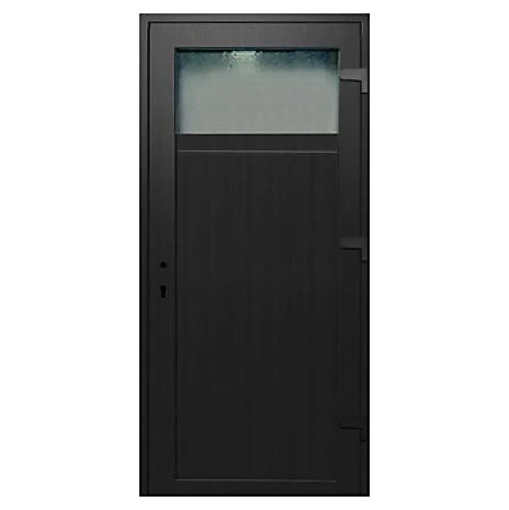 Porte de service pvc gris anthracite ext. et blanc int 80 x h.205 cm poussant gauche- Porte De Service