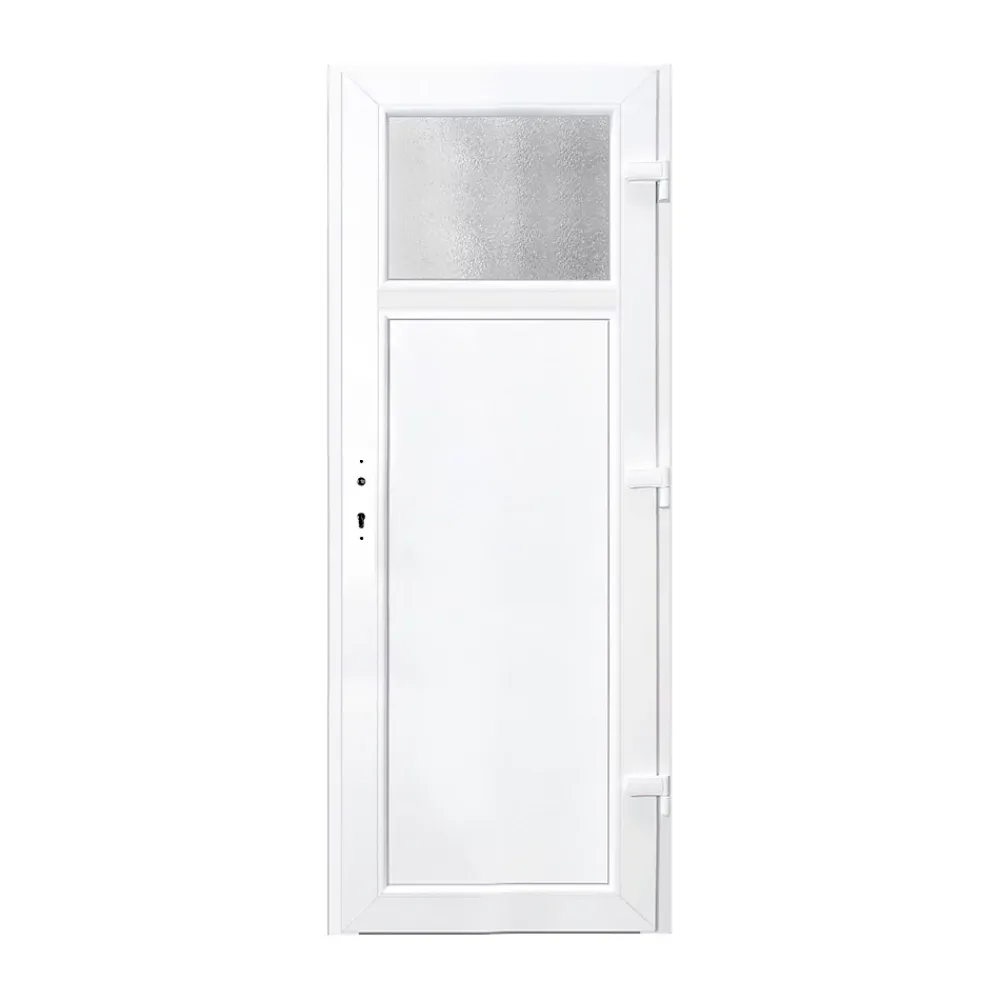 Porte de service pvc gris anthracite ext. et blanc int 80 x h.205 cm poussant gauche- Porte De Service
