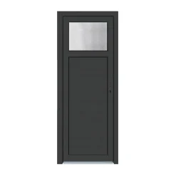 Porte de service pvc gris anthracite ext. et blanc int 80 x h.205 cm poussant gauche- Porte De Service