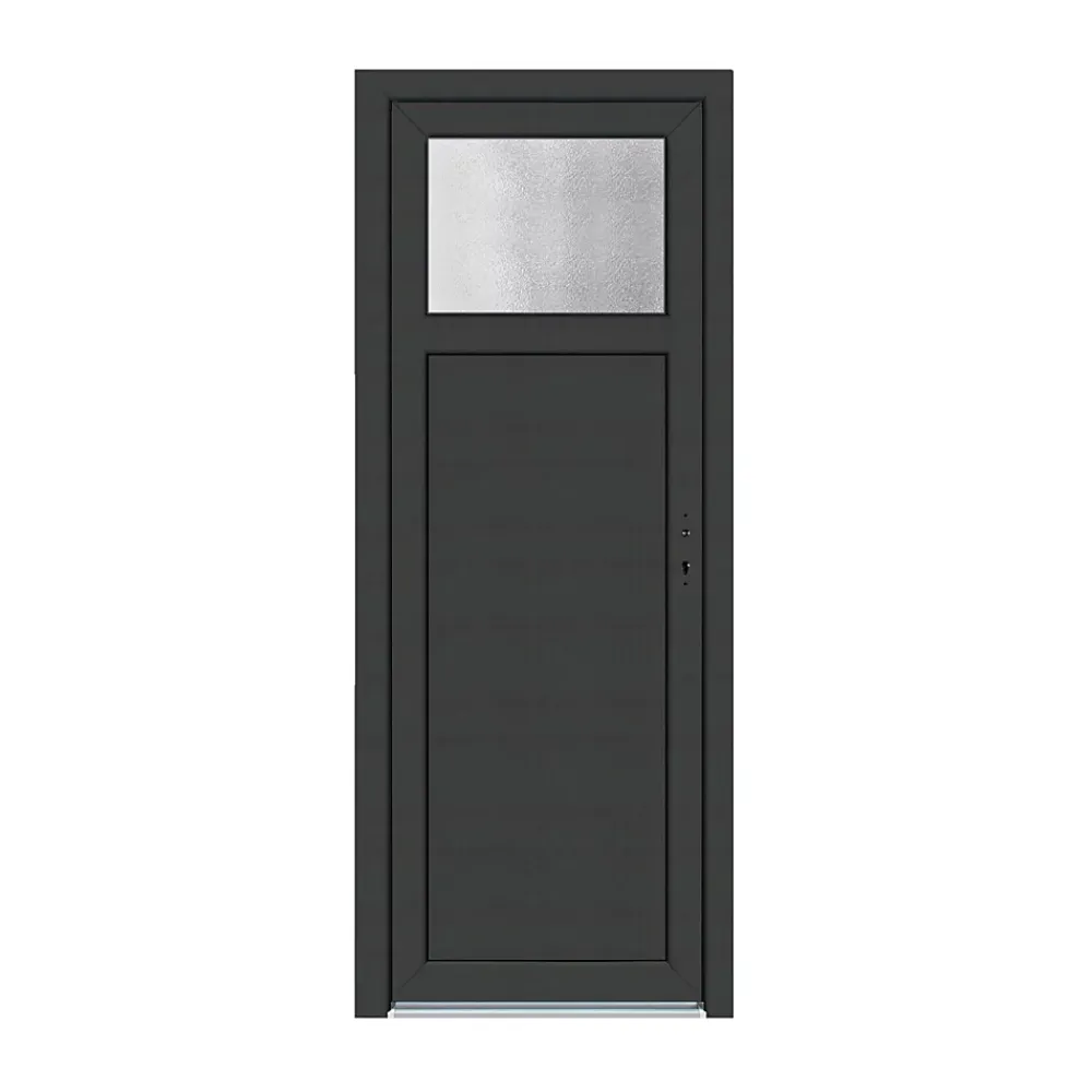 Porte de service pvc gris anthracite ext. et blanc int 80 x h.205 cm poussant gauche- Porte De Service