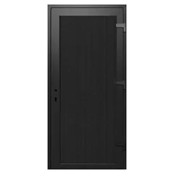 Porte de service pvc pleine gris anthracite et blanc 90 x h.205 cm poussant gauche- Porte De Service