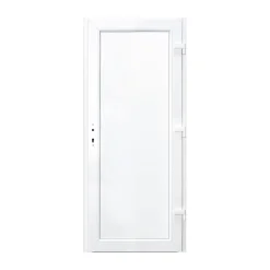 Porte de service pvc pleine gris anthracite et blanc 90 x h.205 cm poussant gauche- Porte De Service