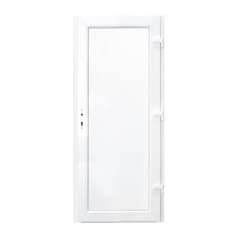 Porte de service pvc pleine gris anthracite et blanc 90 x h.205 cm poussant gauche- Porte De Service
