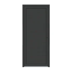 Porte de service pvc pleine gris anthracite et blanc 90 x h.205 cm poussant gauche- Porte De Service
