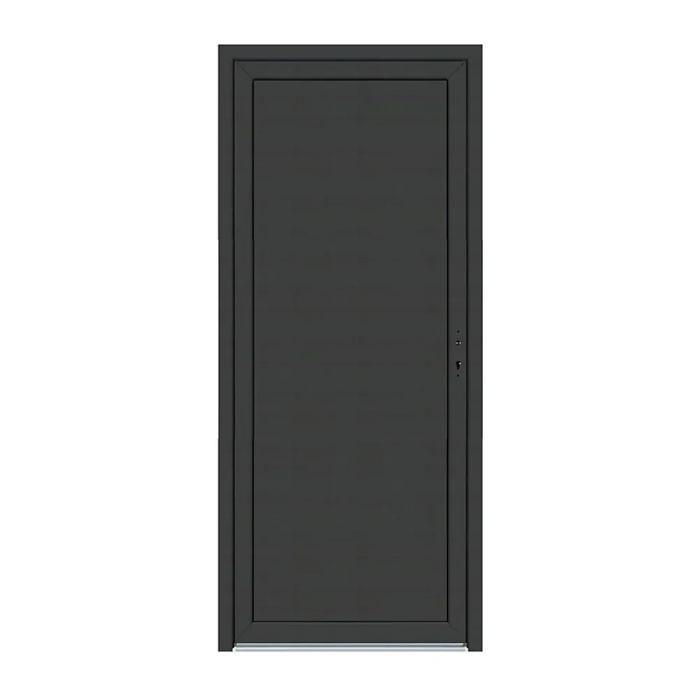 Porte de service pvc pleine gris anthracite et blanc 90 x h.205 cm poussant gauche- Porte De Service