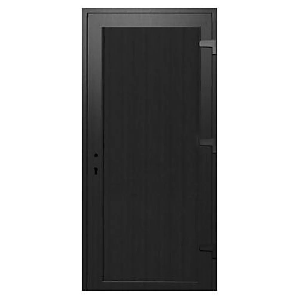 Porte de service pvc pleine gris anthracite ext. et blanc int. 80 x h.205 cm poussant gauche- Porte De Service