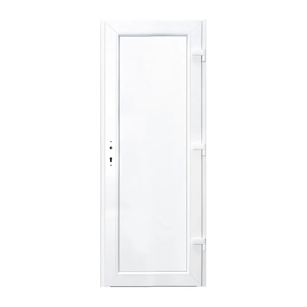 Porte de service pvc pleine gris anthracite ext. et blanc int. 80 x h.205 cm poussant gauche- Porte De Service