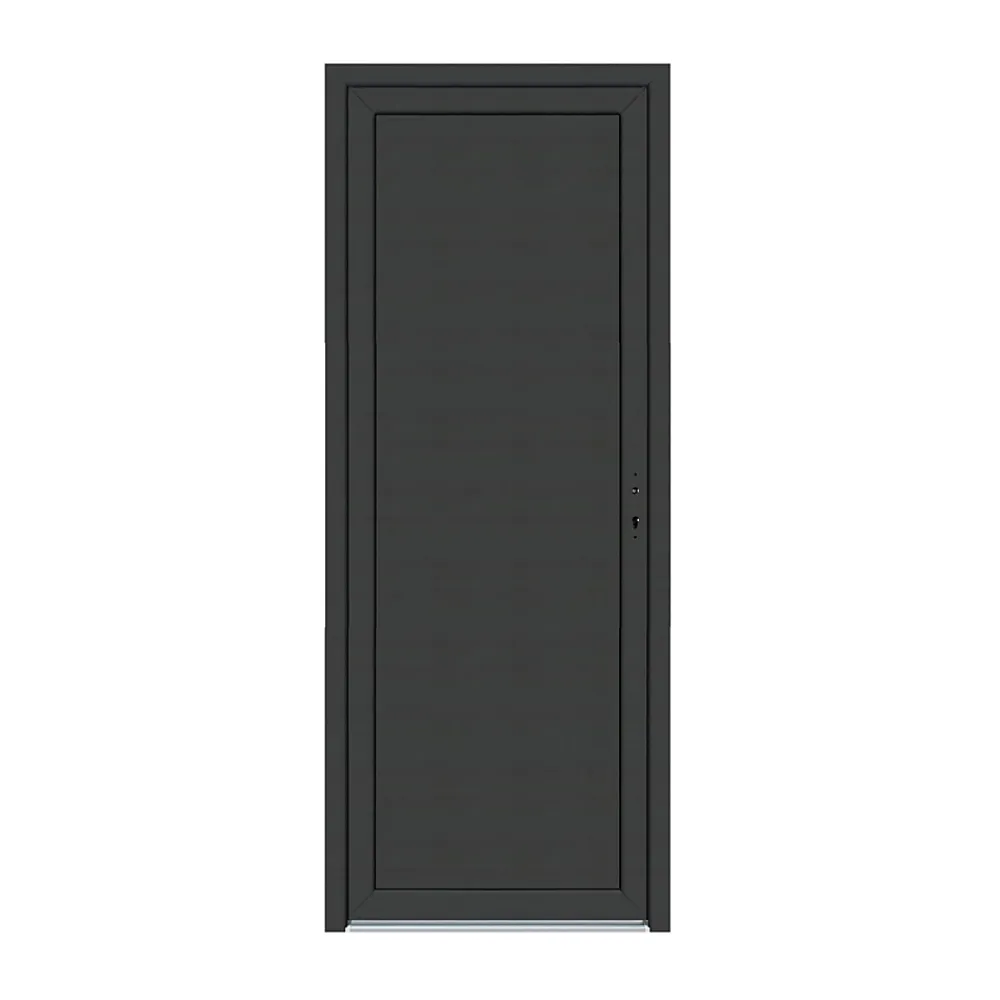 Porte de service pvc pleine gris anthracite ext. et blanc int. 80 x h.205 cm poussant gauche- Porte De Service