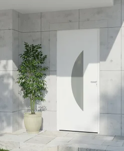4ALU Porte D'Entrée<Porte d'entrée alu blanc Demi Lune H.215 x l.90 cm poussant gauche