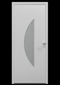 4ALU Porte D'Entrée<Porte d'entrée alu blanc Demi Lune H.215 x l.90 cm poussant gauche