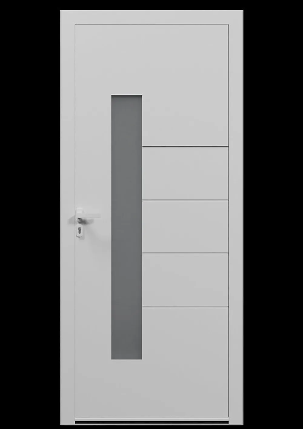 4ALU Porte D'Entrée<Porte d'entrée alu blanc Harumi H.215 x l.90 cm poussant droit