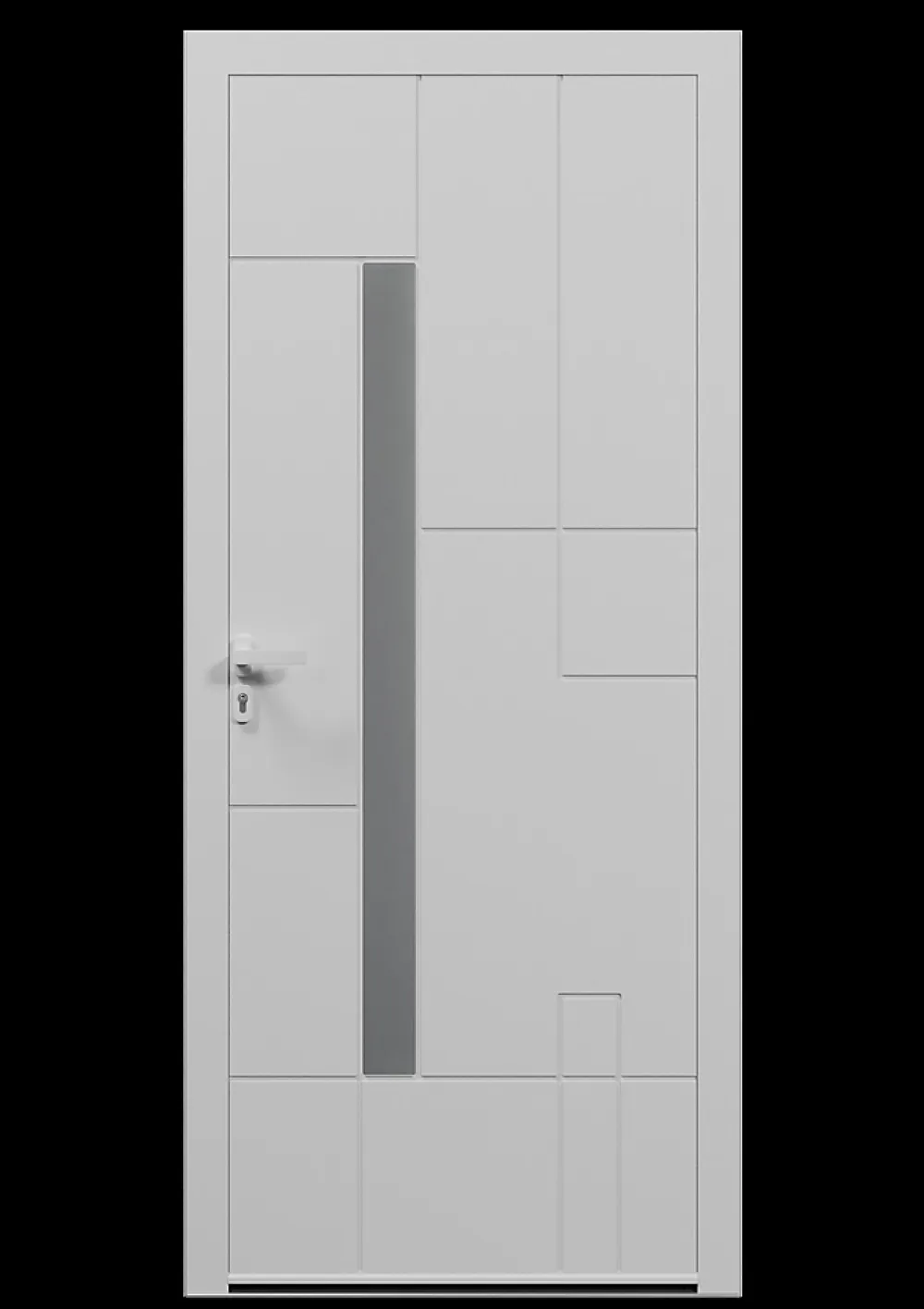 4ALU Porte D'Entrée<Porte d'entrée alu blanc Imani H.215 x l.90 cm poussant droit